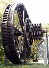 Reconstruction of a reversible water wheel, with a 9.5&nbsp;metre diameter, in Clausthal-Zellerfeld