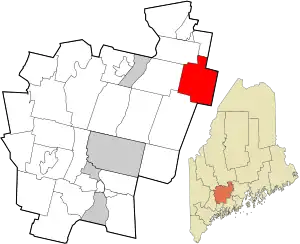 Location in Kennebec County and the state of Maine.