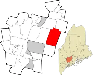 Location in Kennebec County and the state of Maine.