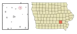 Location of South English, Iowa