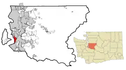 Location of Des Moines, Washington