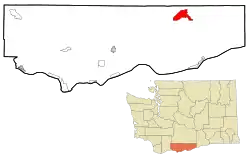 Location of Bickleton in Klickitat County, Washington