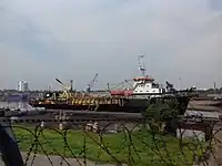 A ship  berthing at the western part (KPD-1) of Kidderpore Dock.