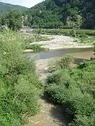 Confluence of the Sumène and the Loire
