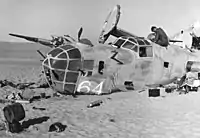 Intact cockpit and nose with machine guns still in place