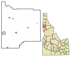 Location of Onaway in Latah County, Idaho.