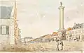 Nelson's Monument and Market Place, Montreal, Quebec, July 20, 1829.