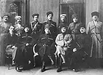 Leaders of the MRNC, with Prime Minister Tapa Tchermoeff seated in the center of the front row.