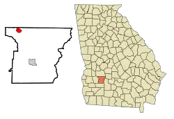 Location in Lee County and the state of Georgia
