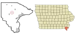 Location of Franklin, Iowa