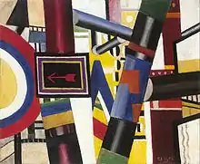 Fernand Léger 1919, The Railway Crossing, oil on canvas, 53.8 × 64.8&nbsp;cm, The Art Institute of Chicago