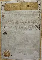A letter sent from the King of France, Louis-Philippe to Maharaja Ranjit Singh. Ranjit Singh is addressed as “Rendjit Sing Bahador – Padichah du Pendjab”.  27 October 1835