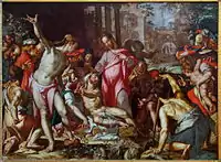 Raising of Lazarus, about 1600, his largest painting at 158 x 208 cm, Lille
