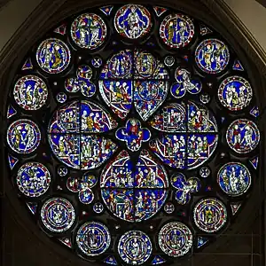 The Dean's Eye Window, a rare English rose window, at Lincoln Cathedral (1220–1235)