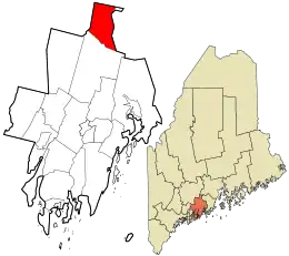 Location in Lincoln County and the state of Maine.