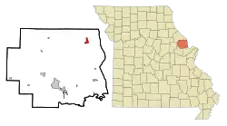 Location of Elsberry, Missouri