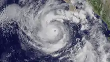 Visible satellite imagery of an small yet intense Hurricane Linda on September&nbsp;8