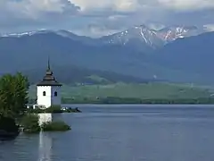 Church tower at Liptovská Mara