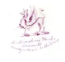 Litho print on reverse of Rockingham "Brameld" saucer
