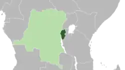Ruanda-Urundi (dark green) depicted within the Belgian colonial empire (light green), c. 1935
