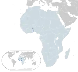 Location of Togo (dark blue)in the African Union (light blue)
