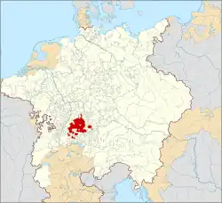 Duchy of Württemberg within the Holy Roman Empire (1618)