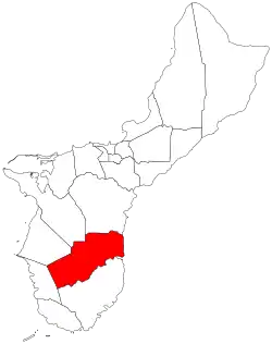 Location of Talo'fo'fo within the Territory of Guam.
