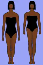 Two drawings of a woman