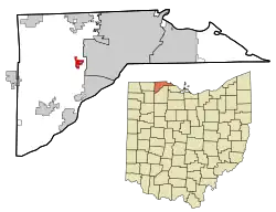 Location in Lucas County and the state of Ohio