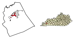Location in Lyon County, Kentucky