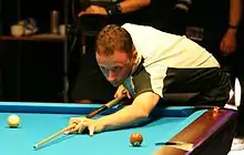 Shane Van Boening playing a shot