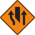 CW9-3LCenter lane closed ahead (symbol sign used since 2023)