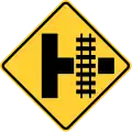 W10-3RSide road with parallel tracks (right)