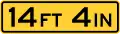 W12-2aSign displays height of bridge