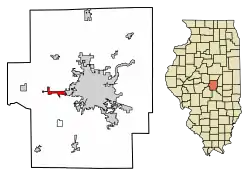 Location in Macon County, Illinois