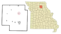 Location in Macon County and the state of Missouri