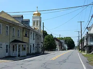 Main Street of Maizeville (PA 54).