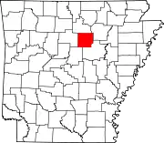 Map of Arkansas highlighting Cleburne County