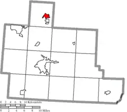 Location of Glouster in Athens County