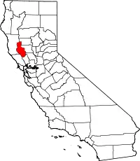 State map highlighting Lake County