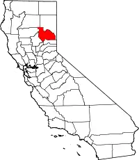 State map highlighting Plumas County