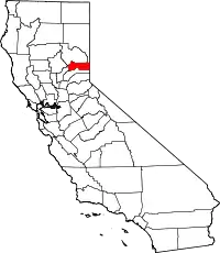 State map highlighting Sierra County