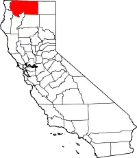 State map highlighting Siskiyou County