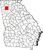 State map highlighting Bartow County