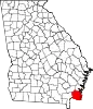 State map highlighting Camden County