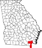 State map highlighting Charlton County