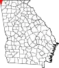State map highlighting Dade County
