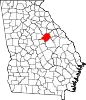 State map highlighting Hancock County