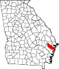 State map highlighting Liberty County