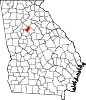 State map highlighting Rockdale County